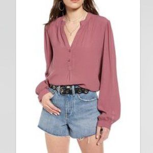 NWT Treasure & Bond Deep Placket Popover Top | XL